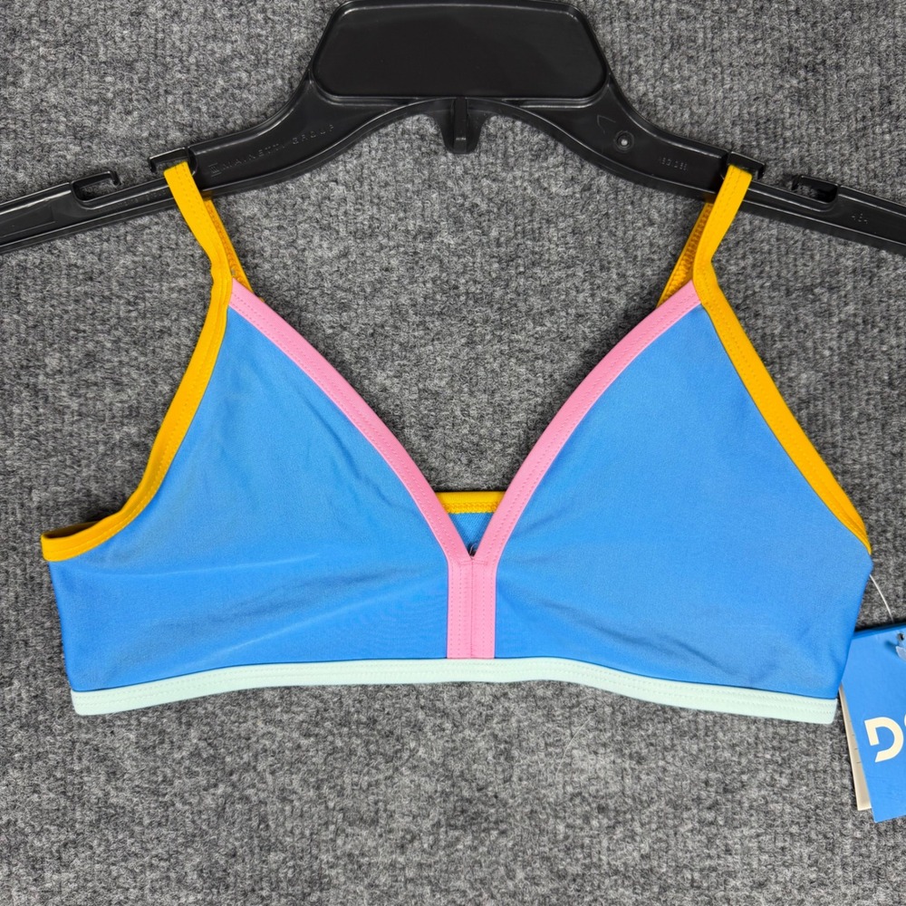 DSG Girls Aqua Blue Bound Bikini Top UV 50+ Swimwear Size Small DSG15103